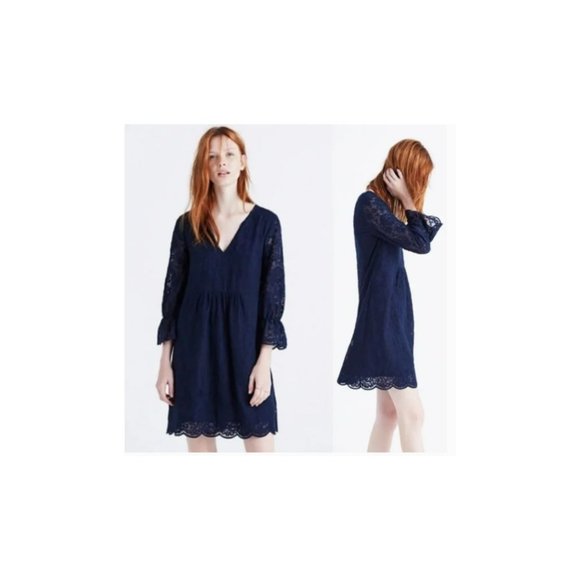 Madewell Embroidered Lace Slowsong Babydoll Dress Size 6 - Picture 1 of 12